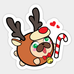 Doopy the Pug Puppy - Christmas Sticker